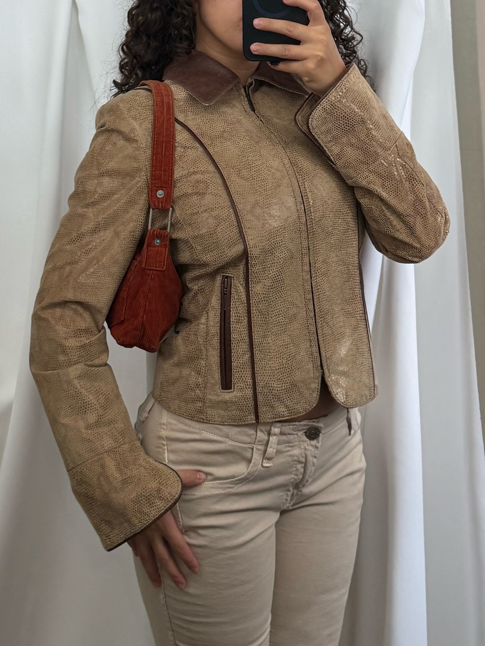 Leather autumn jacket